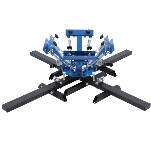 VEVOR Siebdruckmaschine 4-Farben 4-Stationen-Siebdruckpresse 540x450 mm, 360° Drehbar Präzise Positionierung Pulverbeschichteter Kohlenstoffstahl für T-Shirt-DIY, Heim- & Gewerbekunden – Bild 9