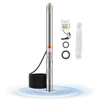 VEVOR Tiefbrunnenpumpe, 750 W Eingangsleistung, 65 L/min Durchfluss, 64 m Förderhöhe, mit 20 m Kabel, externer Steuerkasten, Edelstahl-Wasserpumpe, für industrielle Bewässerung und Heimgebrauch, IP68 VEVOR Tiefbrunnenpumpe, 750 W Eingangsleistung, 65 L/min Durchfluss, 64 m Förderhöhe, mit 20 m Kabel, externer Steuerkasten, Edelstahl-Wasserpumpe, für industrielle Bewässerung und Heimgebrauch, IP68