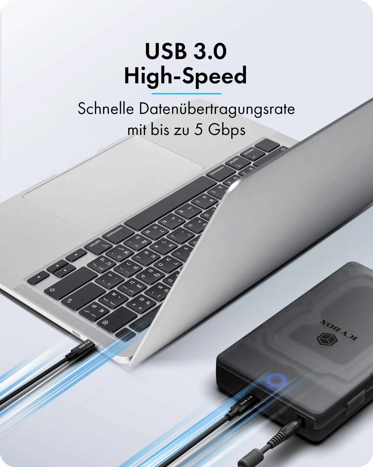 ICY BOX Spade Base 388 Festplattengehäuse für 2,5"/3,5" SATA SSD/HDD – Bild 4