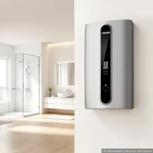 VEVOR Elektronischer Durchlauferhitzer 18 kW Warmwasserbereiter 3-Phasig, Warmwasserbereiter für Dusche Bad & Küche, ABS-Gehäuse, Aluminiumguss-Heizelement, 30-55°C Einstellbar, LED-Touch-Bedienung – Bild 7