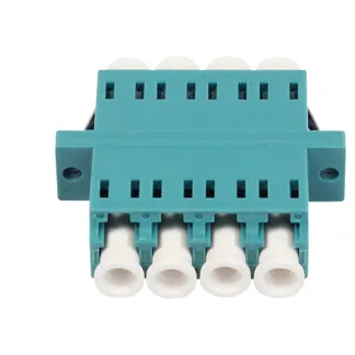 LWL-Kupplung,LC-Buchse/LC-Buchse, 50/125u Multimode OM3, aqua, Quad, PVC, mit Flansch, Synergy 21, LWL-Kupplung,LC-Buchse/LC-Buchse, 50/125u Multimode OM3, aqua, Quad, PVC, mit Flansch, Synergy 21,