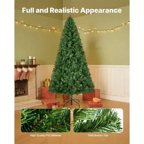 VEVOR Weihnachtsbaum künstlich, 2,2 m Tannenbaum, Christbaum, Naturgetreu, mit 1346 Zweigspitzen und stabilem Metallständer für die Dekoration von Zuhause, Partys und Büros – Bild 2