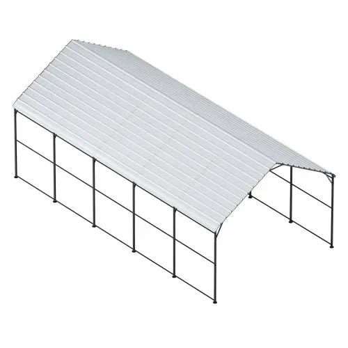 VEVOR Zeltgarage, 4 x 8 x 3,15 m, Garagenzelt, Carport mit Stahlrahmen & Dach, Autozelt-Garagenschatten mit abnehmbaren Seitenwänden, Mehrzweck-Autounterstand für Pickup, Boot, Auto & Traktoren – Bild 9