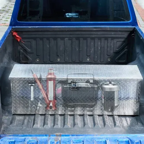 VEVOR Werkzeugkasten aus Aluminium für die Ladefläche mit seitlichem Griff & Schlossschlüsseln, Aufbewahrungs-Werkzeugkiste für Anhänger Pickup Wohnmobil (1244,6 x 381 x 381 mm) Silber – Bild 7