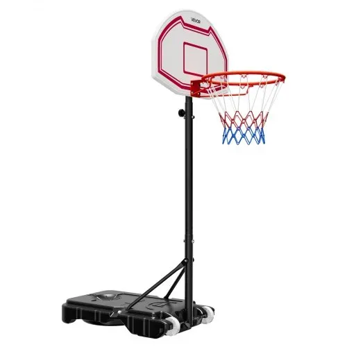 VEVOR tragbarer Basketballständer, 1,6 bis 2,1 m höhenverstellbarer Basketballkorb, verstellbare Basketballanlage mit Nylonnetz & Rollen, tragbares Backboard-Set für Terrassen Poolrand – Bild 9