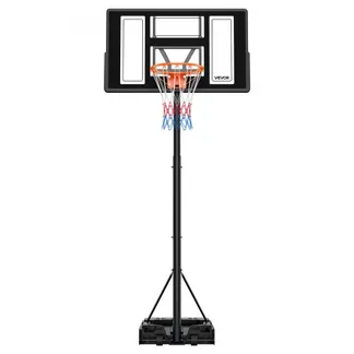 VEVOR tragbarer Basketballständer, 1,35 bis3,05 m höhenverstellbarer Basketballkorb, verstellbare Basketballanlage mit Nylonnetz & Rollen, tragbares Backboard-Set für Terrassen Poolrand VEVOR tragbarer Basketballständer, 1,35 bis3,05 m höhenverstellbarer Basketballkorb, verstellbare Basketballanlage mit Nylonnetz & Rollen, tragbares Backboard-Set für Terrassen Poolrand