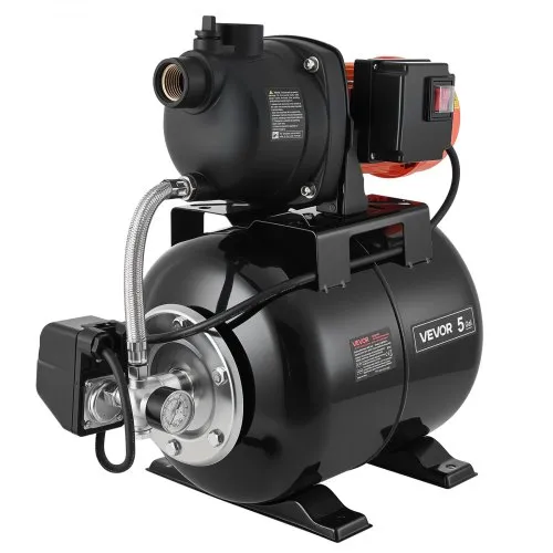 VEVOR Hauswasserwerk 800 W, 5000 L/h Jetpumpe mit 19 L Druckbehälter, 49 m Förderhöhe, inkl. Automatischem Wasserfördersystem & Kunststoffpumpenkopf, zur Gartenbewässerung & Hauswasserversorgung VEVOR Hauswasserwerk 800 W, 5000 L/h Jetpumpe mit 19 L Druckbehälter, 49 m Förderhöhe, inkl. Automatischem Wasserfördersystem & Kunststoffpumpenkopf, zur Gartenbewässerung & Hauswasserversorgung
