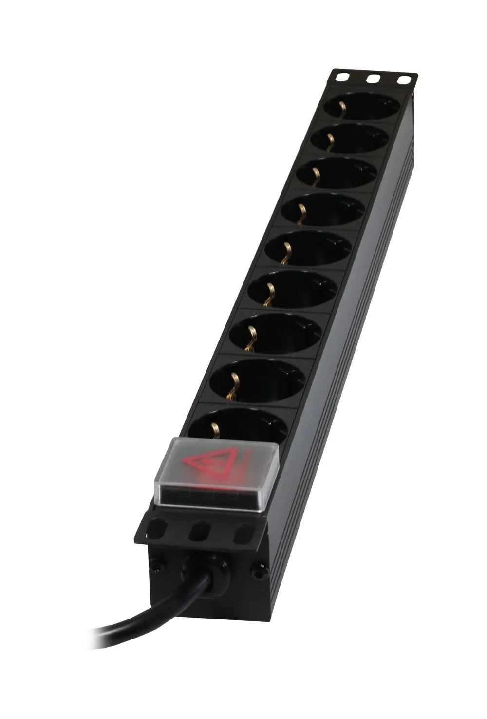 ALLNET 19"zbh. Steckdosenleiste, 9xDosen(CEE7)->Stecker(CEE7), Schalter, Schwarz, Synergy 21 – Bild 3