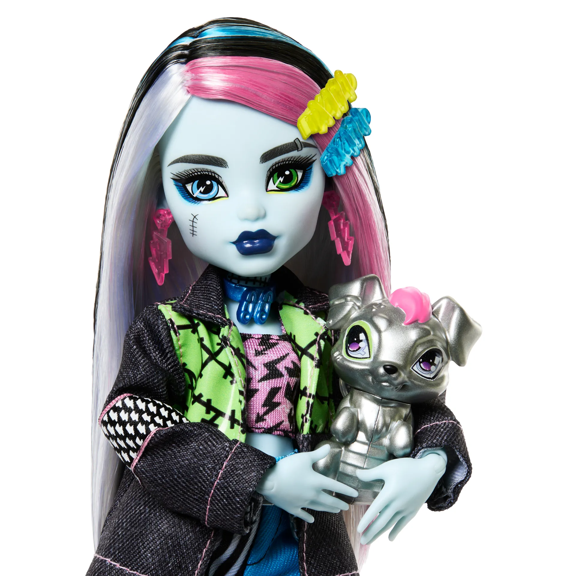 Monster High Frankie Stein-Modepuppen mit Frankies Haustier Watzie und Zubehörteilen – Bild 3