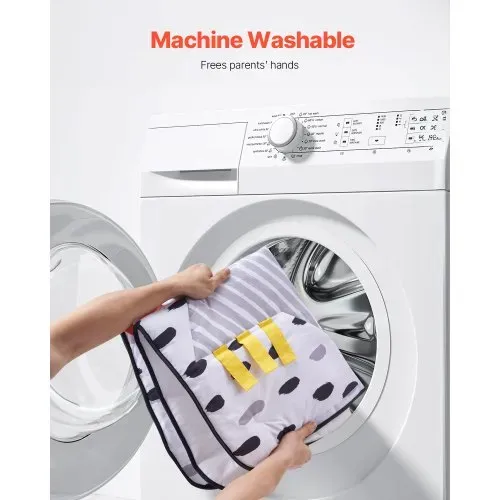 VEVOR Spielmatte 875x875x440 mm, Erlebnisdecke mit 6 sensorischen Spielzeugen, 2 Touch-Bällen & weichem Stoff zur Entwicklung sensorischer & motorischer Fähigkeiten, für 0–18 Monaten Kinder – Bild 5