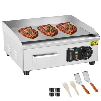 VEVOR Kommerzieller elektrischer Grill, 2800 W, flache Grillplatte für die Arbeitsplatte, einstellbare Temperatur von 50–300 °C, 45 x 30 x 1 cm, Grillplatte aus Edelstahl mit 2 Schaufeln und 2 Bürsten für Zuhause oder das Restaurant VEVOR Kommerzieller elektrischer Grill, 2800 W, flache Grillplatte für die Arbeitsplatte, einstellbare Temperatur von 50–300 °C, 45 x 30 x 1 cm, Grillplatte aus Edelstahl mit 2 Schaufeln und 2 Bürsten für Zuhause oder das Restaurant