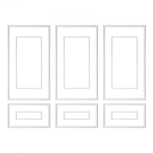 VEVOR Wandform-Set, 3er-Set, 45,97x78,99cm & 78,99x138,18cm Stuckleiste mit zweifach gerilltem, breitem & schmalem Profil, lackierbares Polystyrol, Zierleiste für Wohnzimmer & Schlafzimmer, Weiß – Bild 8