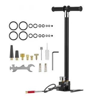 VEVOR PCP-Handpumpe 4-stufig, Hochdruckpumpe bis 40 MPa, Standpumpe mit Öl-Wasser-Filter, Manometer und Edelstahlgehäuse, für Luftgewehre, Paintball, Reifenbefüllung und Schlauchboote Schwarz VEVOR PCP-Handpumpe 4-stufig, Hochdruckpumpe bis 40 MPa, Standpumpe mit Öl-Wasser-Filter, Manometer und Edelstahlgehäuse, für Luftgewehre, Paintball, Reifenbefüllung und Schlauchboote Schwarz