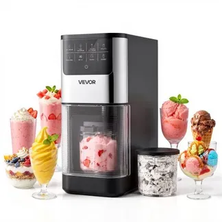 VEVOR Eismaschine, 7-in-1-Gerät für Gelato, Sorbet, Milchshake, Frozen Yogurt & Light-Eiscreme, Hausgemachte Eismaschine mit Ein-Knopf-Funktion zum Einrühren und Nachdrehen, Glatte Cremige Textur VEVOR Eismaschine, 7-in-1-Gerät für Gelato, Sorbet, Milchshake, Frozen Yogurt & Light-Eiscreme, Hausgemachte Eismaschine mit Ein-Knopf-Funktion zum Einrühren und Nachdrehen, Glatte Cremige Textur