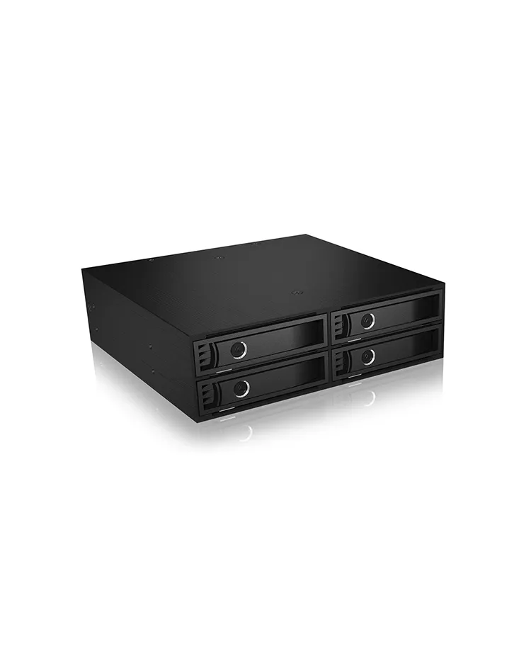 ICY BOX IB-2242SSK, Back Plane, 4x 2,5" (6-15 mm high) SAS & SATA in 1x 5,25" bay, dual Channel, Schloss, 2x 4cm fan, schwarz – Bild 7