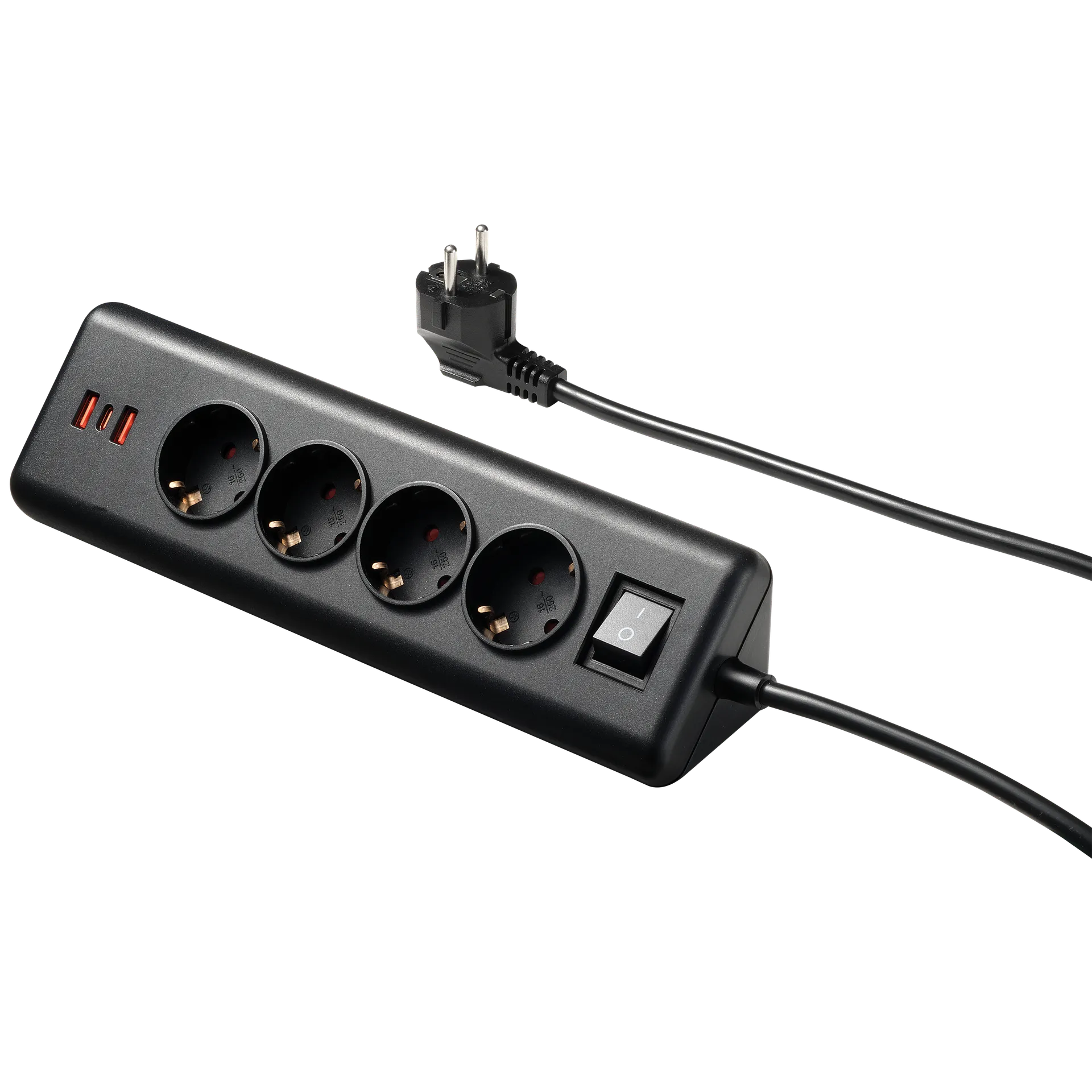 Steckdosenblock McPower, 4x Schutzkontakt, 1x USB-C PD20W, 2x USB-A, 2m Kabel – Bild 3