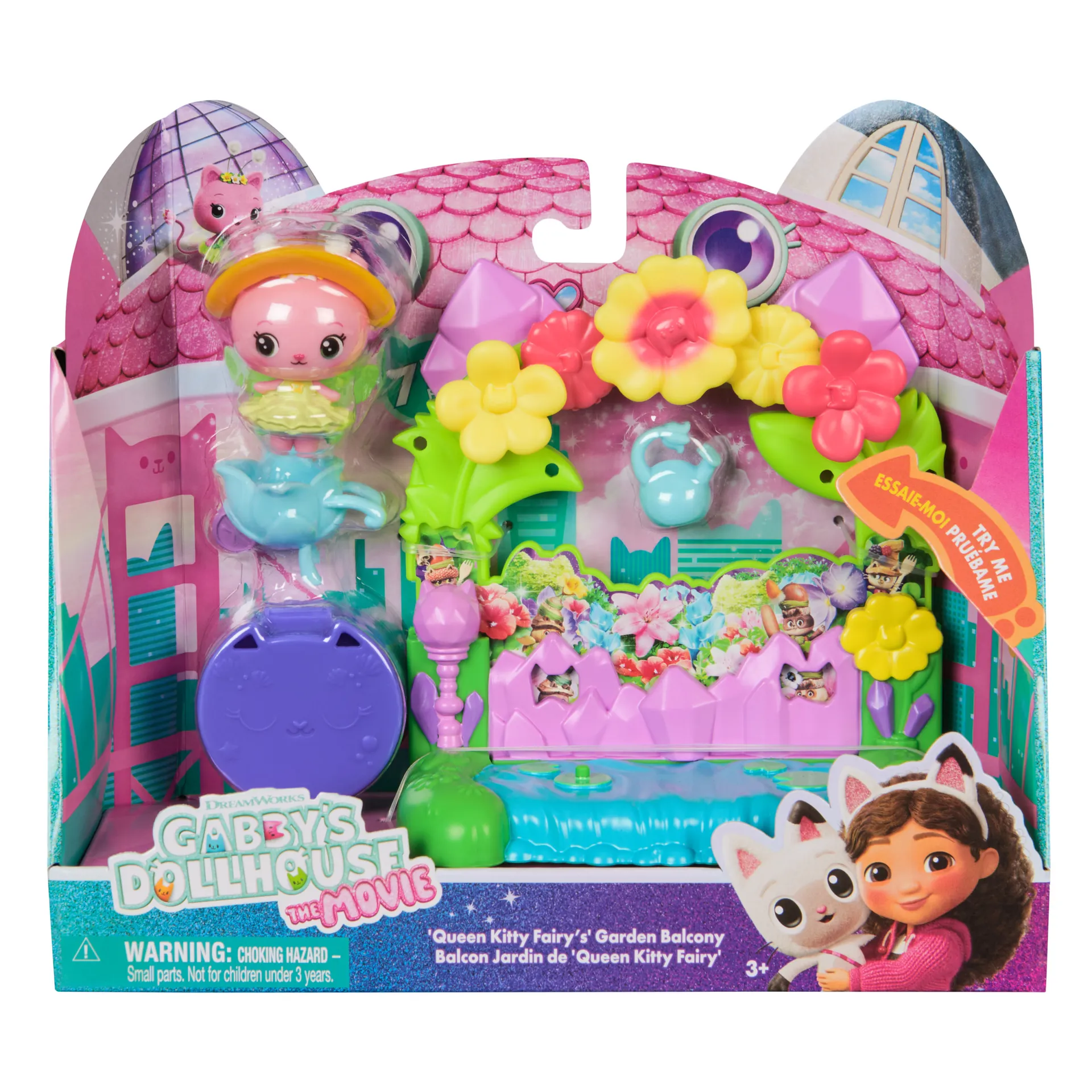 Gabby's Dollhouse DREAMWORKS : DER FILM - Queen Kitty Fees Kristall Garten Balkon, mit Spielfigur & Zubehör – Bild 5