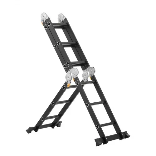 VEVOR Mehrzweckleiter, 7-in-1-Multifunktionsleiter, A-Rahmen mit 3 Stufen und Gerüstbrett, Teleskopleiter, Leitergerüst 3550 mm, robuste Leiter, 150 kg Tragkraft, für den Außenbereich zu Hause – Bild 10