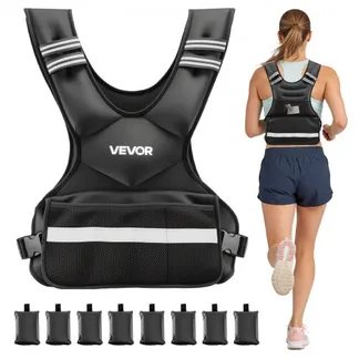 VEVOR Gewichtsweste Verstellbar mit 8 Gewichtsbeuteln à 2 lbs für Individuelles Training, X-förmige Fitnessweste mit Reflektorstreifen und Schnallenriemen für Krafttraining Laufen und Joggen Schwarz VEVOR Gewichtsweste Verstellbar mit 8 Gewichtsbeuteln à 2 lbs für Individuelles Training, X-förmige Fitnessweste mit Reflektorstreifen und Schnallenriemen für Krafttraining Laufen und Joggen Schwarz
