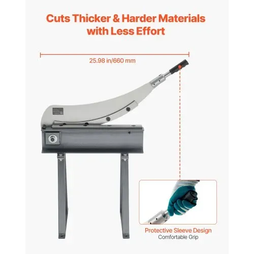 VEVOR Handhebelschere, 500 mm Bettbreite, Hebelschere, Guillotine Blechschneider für die Blechbearbeitung, mit Q235-Material, Ständer, für Leiterplatten, Aluminium, Stahl, Kupfer, Kunststoff – Bild 4