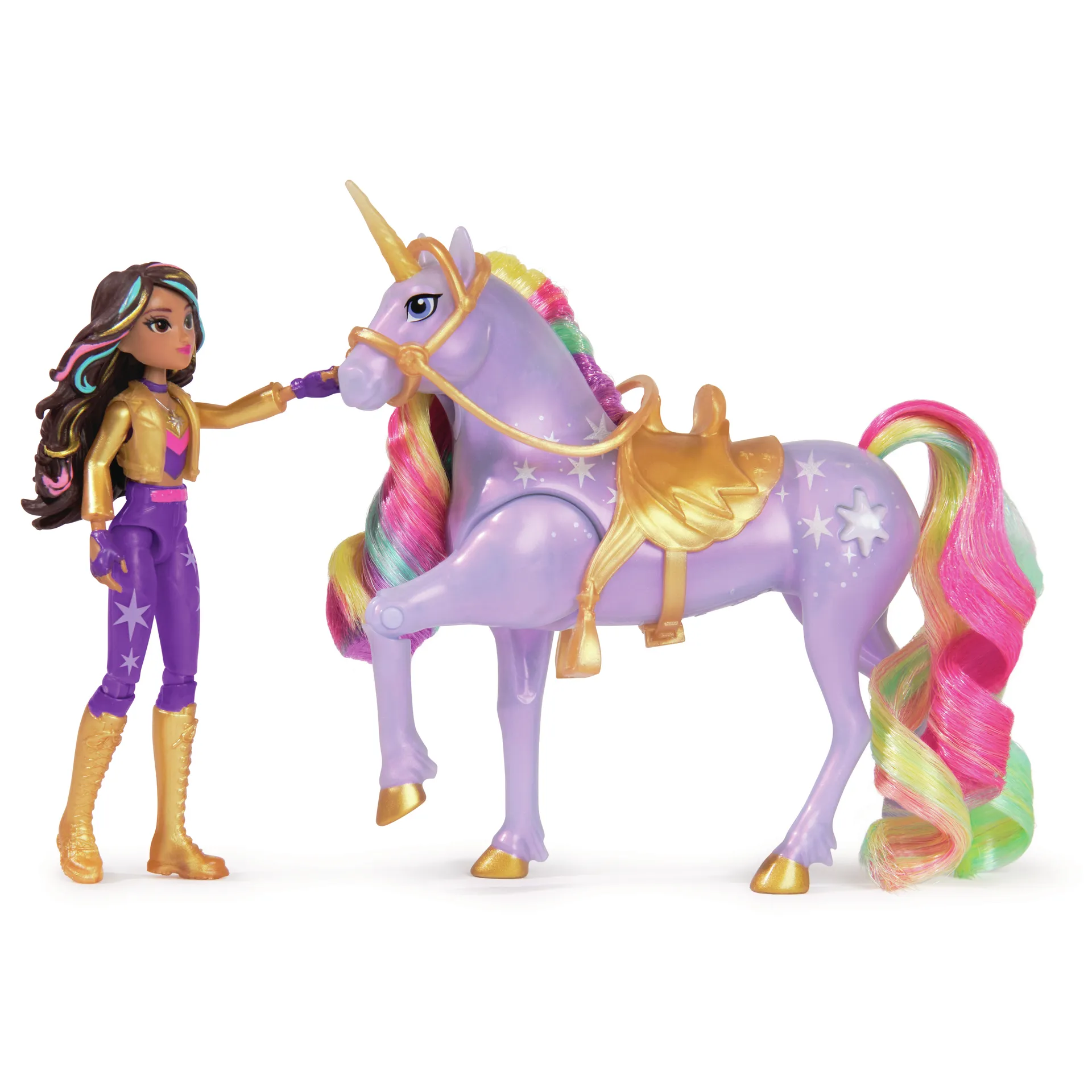 Unicorn Academy - Sophia und Licht-Magie Wildstar Set, ca. 12 cm Originalfiguren zur Netflix Serie, mit Mähne, Schweif sowie magischer Leuchtfunktion und Regenbogensternen, ab 4 Jahren – Bild 5