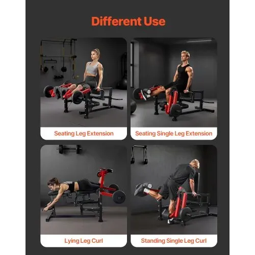VEVOR Beinstrecker und Curl-Maschine, sitzende Bein-Drehstrecker für die Oberschenkel, verstellbares Gerät für Spezialübungen des Unterkörpers, Heim-Fitnessstudio Trainingsbank (317 kg belastbar) – Bild 5