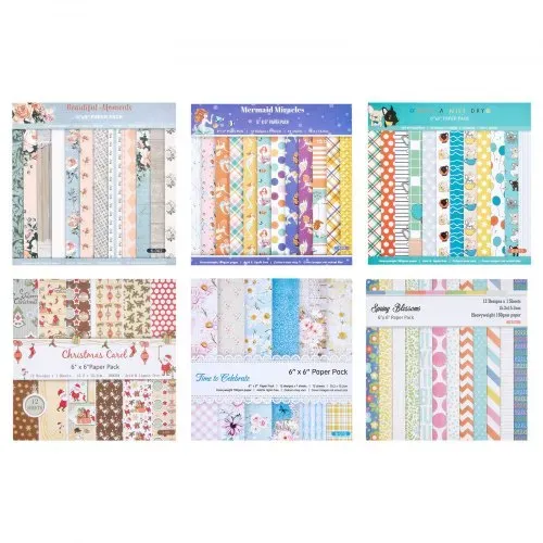 VEVOR Scrapbook-Papier, 72 Blätter 152x152 mm, Gemischtes Bastelpapier für VEVOR Stanz- & Prägemaschinen, Gemustertes Design für Dekorationen, Scrapbooking, Kartenherstellung & DIY-Bastelarbeiten – Bild 9