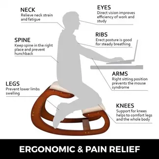 VEVOR Ergonomischer Hocker Verstellbarer Hocker Ergonomische Kissen Komfortabler Home Schreibtisch Formung und Stressabbau Ergonomischer Sessel Knie Hocker (Pekannüsse) VEVOR Ergonomischer Hocker Verstellbarer Hocker Ergonomische Kissen Komfortabler Home Schreibtisch Formung und Stressabbau Ergonomischer Sessel Knie Hocker (Pekannüsse)