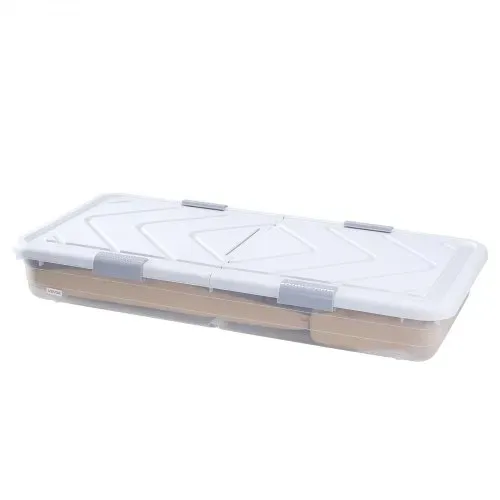 VEVOR Unterbettkommode Unterbettaufbewahrungsbox 4 Stk. Rollbar (805 x 396 x 175 mm) Unterbettbehälter mit Deckel &
grauem Riegel, Aufbewahrungsbox Organizer für Kleidung Schuhe Decken Schlafzimmer – Bild 8
