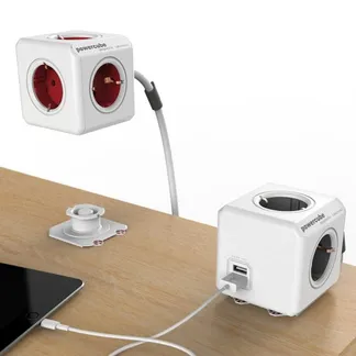 DesignNest(Allocacoc) Powercube, Extended USB, 4xDosen(CEE7)->Stecker(CEE7), 1.5m, weiss/grau DesignNest(Allocacoc) Powercube, Extended USB, 4xDosen(CEE7)->Stecker(CEE7), 1.5m, weiss/grau