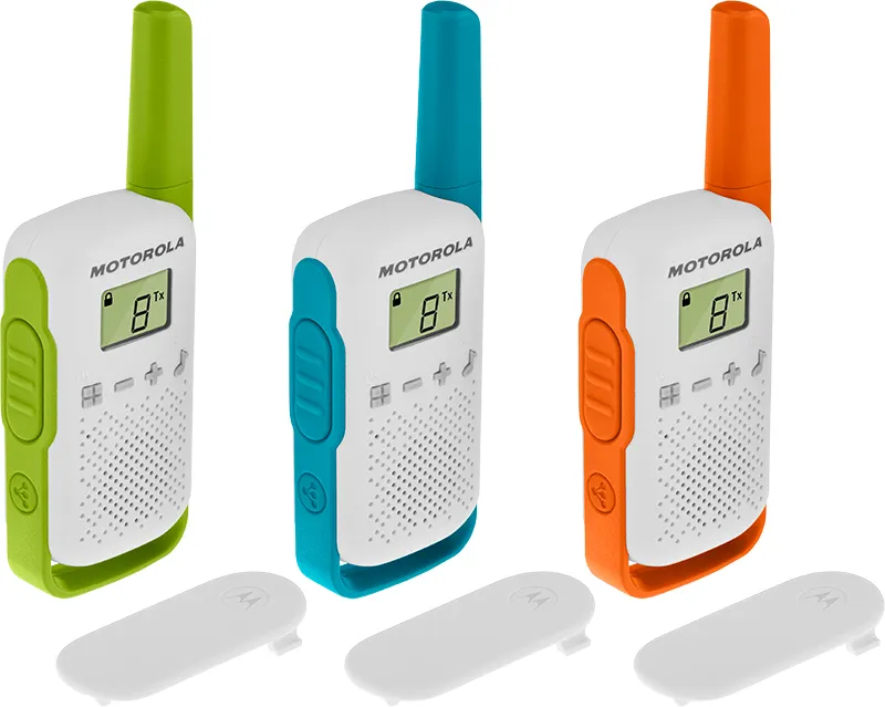 Motorola T42 Funksprechgerät 16 Kanäle Blau, Grün, Orange, Weiß Motorola T42 Funksprechgerät 16 Kanäle Blau, Grün, Orange, Weiß