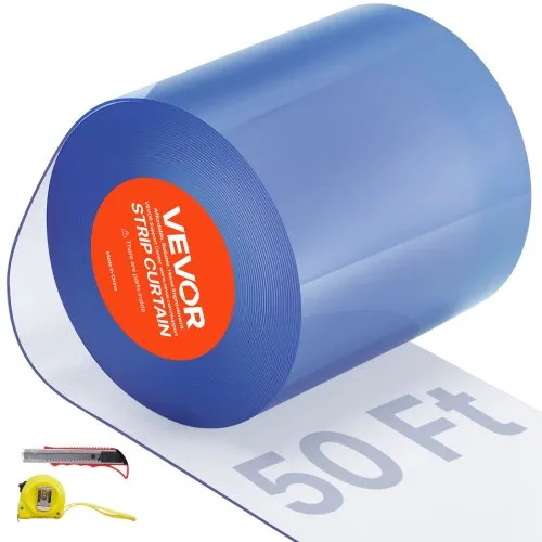 VEVOR Streifenvorhang, 50′ Länge x 8″ Breite x 0,08″ Dicke, durchsichtige glatte PVC-Streifenvorhang-Tür-Großrolle, Kunststoff-Türstreifen für Türen von Supermärkten, Garagen, Lagerhallen, Scheunen, Tierställen VEVOR Streifenvorhang, 50′ Länge x 8″ Breite x 0,08″ Dicke, durchsichtige glatte PVC-Streifenvorhang-Tür-Großrolle, Kunststoff-Türstreifen für Türen von Supermärkten, Garagen, Lagerhallen, Scheunen, Tierställen
