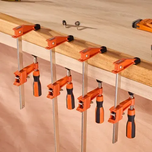 VEVOR Stangenklemmen für Holzbearbeitung 4 Stk. (15,24 / 30,48 cm) Öffnung, feststellbare F-Klemme mit 272 kg Belastungsgrenze, 63,5 mm Tiefe, Gusseisen & Kohlenstoffstahl, Metallbearbeitung – Bild 7