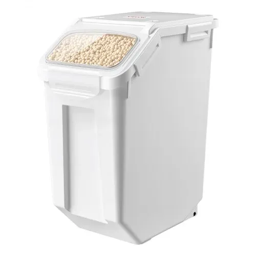 VEVOR Reisbehälter 20 L Tierfutterbehälter aus PP-Kunststoff Stapelbar für Getreide, Reis (14 kg), Müsli und Mehl (10 kg), Luftdichter Deckel, Doppelter Dichtungsring, Sichtfenster und Messbecher – Bild 8