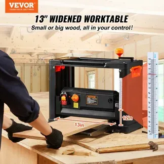 VEVOR Dickenhobelmaschine 2000W Leistung Dickenhobel 3 Hobelmesser Hobelmaschine 23500U/min Hobelbreite 33cm Max. Schnittstärken 15cm Tischhobelmaschine 52,5×69,6x48cm Ideal zur Holzbearbeitung VEVOR Dickenhobelmaschine 2000W Leistung Dickenhobel 3 Hobelmesser Hobelmaschine 23500U/min Hobelbreite 33cm Max. Schnittstärken 15cm Tischhobelmaschine 52,5×69,6x48cm Ideal zur Holzbearbeitung