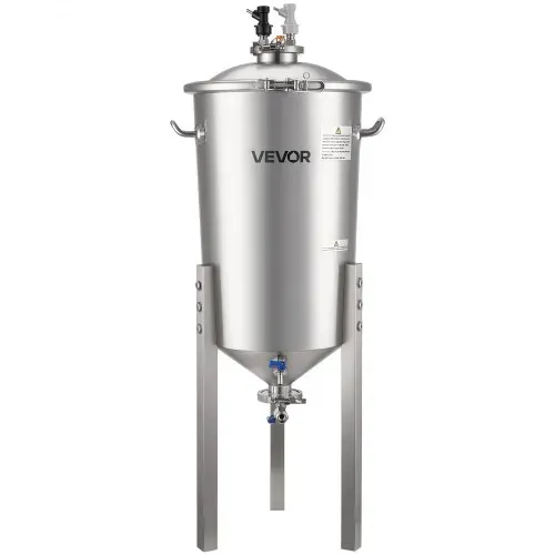 VEVOR konischer Gärbehälter Edelstahl 30 L Gärtank für Heimbrauen, Gärkessel mit konischem Boden & Verlängerungsbeinen & Deckel & Griff & Thermometer, Gärfass für Wein- und Biergärung – Bild 8