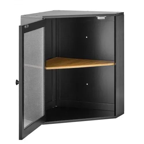 VEVOR Eck-Brotkasten Acrylfenster Brotbox 321x321x427 mm Bambusholz Schwarz Ideal für Bagels, Muffins & Selbstgebackenes Brot, Magnetverschluss & 3-Stufig Höhenverstellbarer Einlegeboden, Belüftet – Bild 10