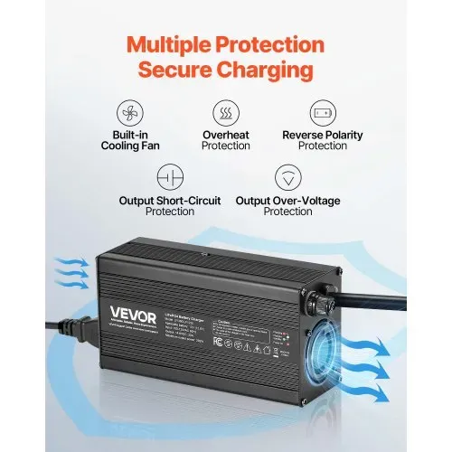 VEVOR 12 V 20 A Batterieladegerät, 14,6 V, DC Ladespannung, mit Anderson-Anschluss, LED-Anzeige, 0-V-Aktivierung, für Lithium-LiFePO4-Deep-Cycle-Akkus von Booten, Wohnmobilen – Bild 4