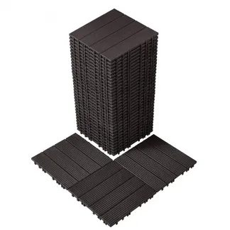 VEVOR Terrassenfliesen, 36er-Set, Balkonfliesen 30x30cm, Klickfliesen, wasserdichter Kunststoff-Bodenbelag für den Außenbereich, Terrassenbodenbelag für Veranda, Pool, Balkon, Hinterhof, Dunkelbraun VEVOR Terrassenfliesen, 36er-Set, Balkonfliesen 30x30cm, Klickfliesen, wasserdichter Kunststoff-Bodenbelag für den Außenbereich, Terrassenbodenbelag für Veranda, Pool, Balkon, Hinterhof, Dunkelbraun