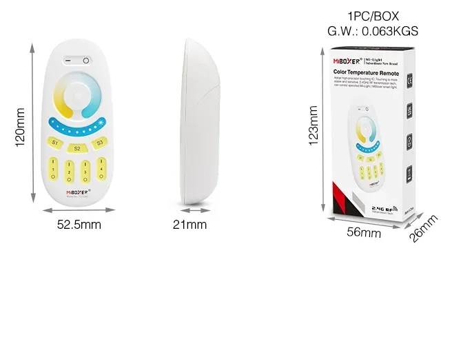MiBoxer FUT094 LED Fernbedienung single color 4 Zonen – Bild 3