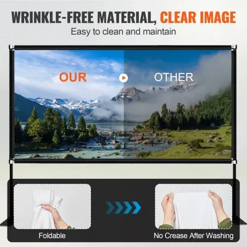 VEVOR Projektionsleinwand mit Ständer 381cm Tragbare Filmleinwand 16:9 Outdoor Indoor Beamer Leinwand 347 x 201.9cm Mobile Beamer Leinwand 160° – Bild 2