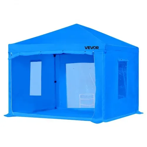 VEVOR tragbares Lackierkabinenzelt (293x293x181 cm) Sprühfarbenzelt für Sprühmalerei, wasserfeste & faltbare Farbkabine mit 2 Netz-Seitenfenstern für Autoteile Möbel Motorräder Sprühschutz blau – Bild 10