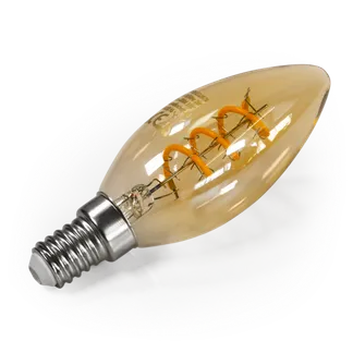 LED Filament Kerzenlampe McShine “Retro“ E14, 2W, 150lm, warmweiß, goldenes Glas LED Filament Kerzenlampe McShine “Retro“ E14, 2W, 150lm, warmweiß, goldenes Glas