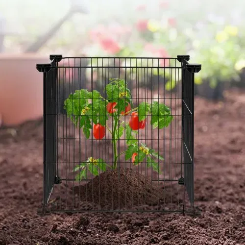 VEVOR 5er-Pack Pflanzenschutz vor Tieren, 15,35 x 15,35 Zoll Pflanzenschutz aus Hühnerdraht, Pflanzenkäfige für Pflanzen im Freien, Blumen und Gemüse, hält Hasen, Hühner und Eichhörnchen fern, 20-teiliges Metallgeflecht – Bild 7