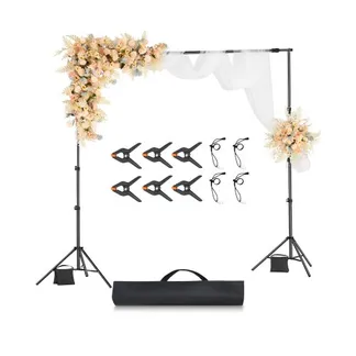 VEVOR Hintergrundständer verstellbares Fotohintergrundständer (Hintergrundtuch: 260 x 300 cm), tragbarer Hintergrundständer mit 2 Stativen, Bildschirmständer für Produktfotografie Studiofotografie VEVOR Hintergrundständer verstellbares Fotohintergrundständer (Hintergrundtuch: 260 x 300 cm), tragbarer Hintergrundständer mit 2 Stativen, Bildschirmständer für Produktfotografie Studiofotografie