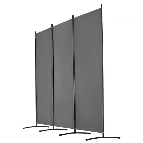 VEVOR Raumteiler 3 Paneele Raumteiler 260 x 184 x 52 cm, faltbarer Sichtschutz & tragbarer Trennwandteiler zur Raumtrennung, freistehende Raumteiler für Büro Schlafzimmer Arbeitszimmer, Grau – Bild 10