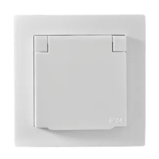 Schutzkontakt-Steckdose McPower “Flair“, 250V~/16A, UP, IP44, weiß Schutzkontakt-Steckdose McPower “Flair“, 250V~/16A, UP, IP44, weiß