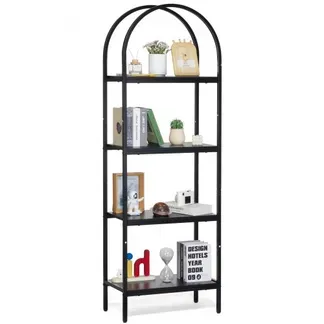 VEVOR Bücherregal Metall, 4-stöckiges gewölbtes Industrie Bücherregal, kleines Vintage-Aufbewahrungsbücherregal mit offenen Regalen, freistehendes Ausstellungsregal Lagerregal, für Wohnzimmer VEVOR Bücherregal Metall, 4-stöckiges gewölbtes Industrie Bücherregal, kleines Vintage-Aufbewahrungsbücherregal mit offenen Regalen, freistehendes Ausstellungsregal Lagerregal, für Wohnzimmer