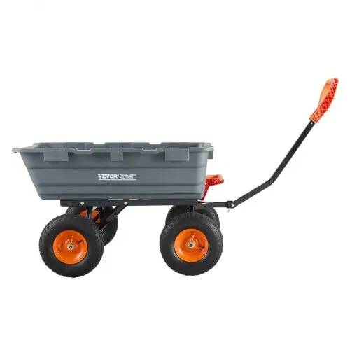 VEVOR Transportwagen, Gartenkarre mit leicht zu montierendem Stahlrahmen, Gartenwagen mit umwandelbarem 2-in-1-Griff, Mehrzweck-Schubkarre mit 680 kg Kapazität, 33 cm Reifen – Bild 9