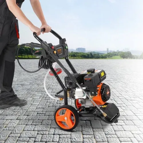 VEVOR Benzin-Hochdruckreiniger, 3950 PSI 10 L/min, 2,6 GPM Terrassenreinger mit Kupferpumpe, Hochdruckpistole & Verlängerungsstab, 5-Düsen-Set, für Autos, Zäune, Häuser, Einfahrten, Terrassen – Bild 7
